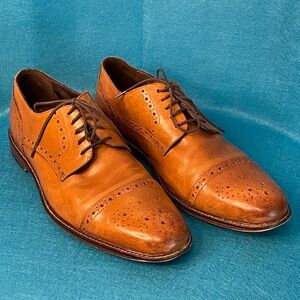 👞 Joseph Abboud Owings Cap Toe Oxford. Genuine Conac Brown Italian Leather. 👞